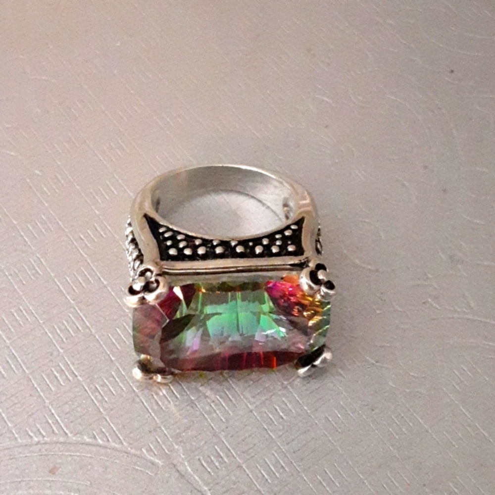 Mystical Topaz Large StoneFashion Ring #Chunky#Fun#Faux #Fashion#Sz 7.5